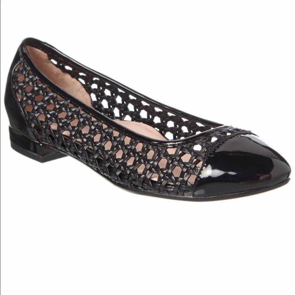 Taryn Rose Beatriz Woven Leather Black Flats Size 8.5 - Picture 3 of 15